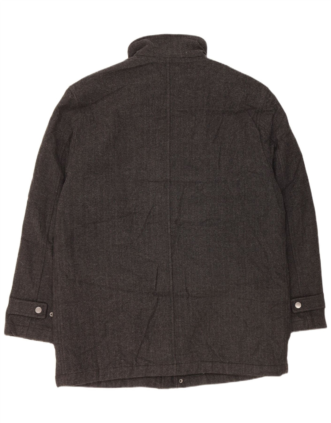 Casaco corta-vento masculino John Lewis Reino Unido 42 XL lã espinha de peixe cinza