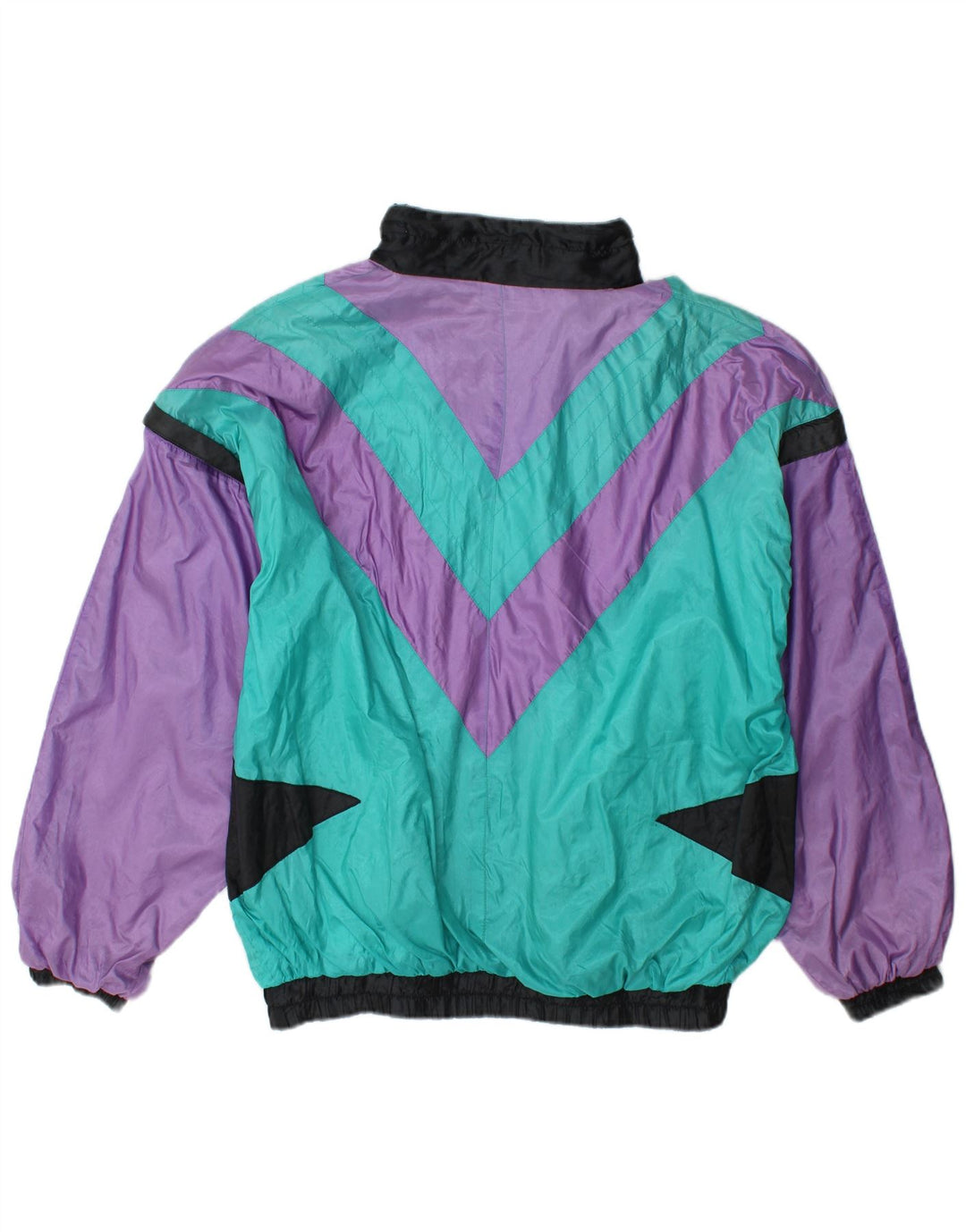 Jaqueta superior de agasalho masculino vintage grande poliamida colorblock multicolorida
