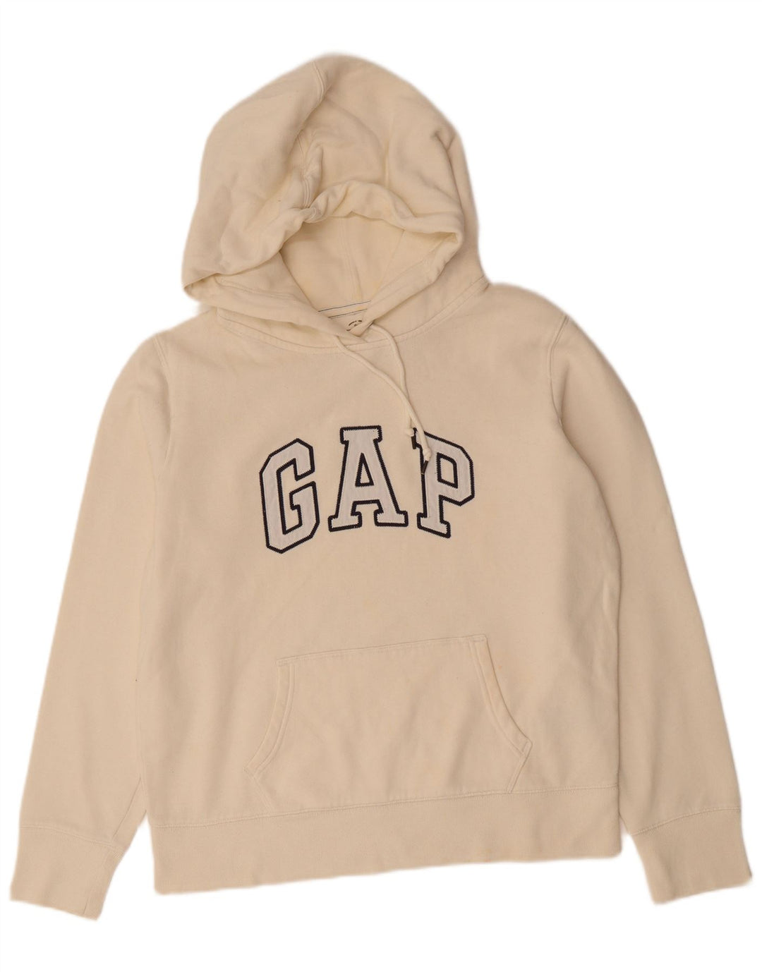 Suéter com capuz gráfico masculino GAP grande de algodão branco
