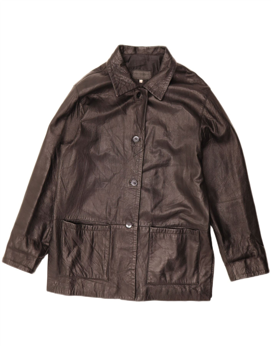 Jaqueta de couro feminina Max Grippo EU 44 XL couro preto