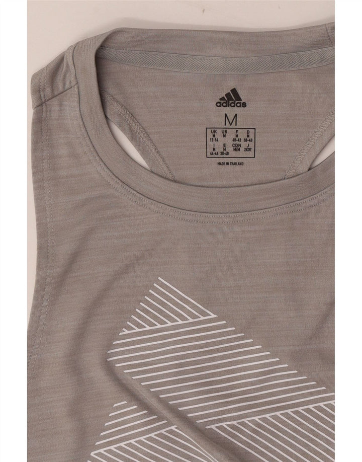 Adidas Womens Graphic Vest Top UK 12/14 Médio Cinza