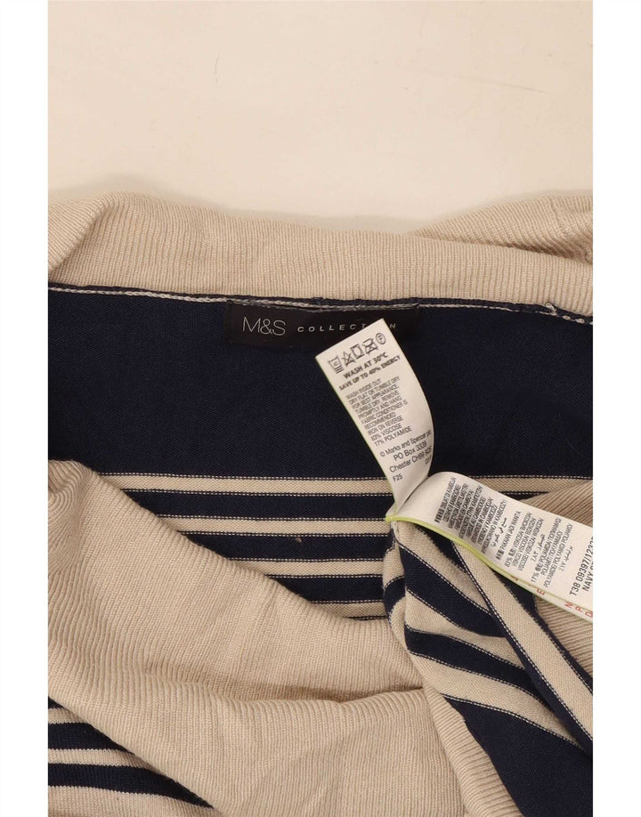 Suéter feminino Marks & Spencer com gola redonda Reino Unido 14 médio azul marinho