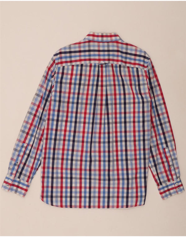 Crew Clothing Camisa masculina clássica de ajuste grande algodão guingão multicolorido