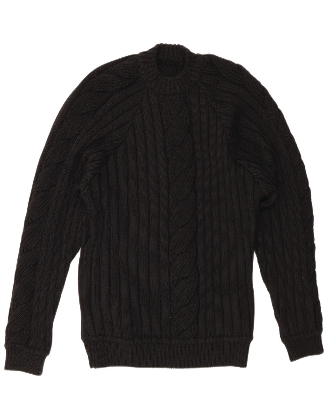 Suéter feminino VINTAGE com gola redonda UK 20 2XL preto