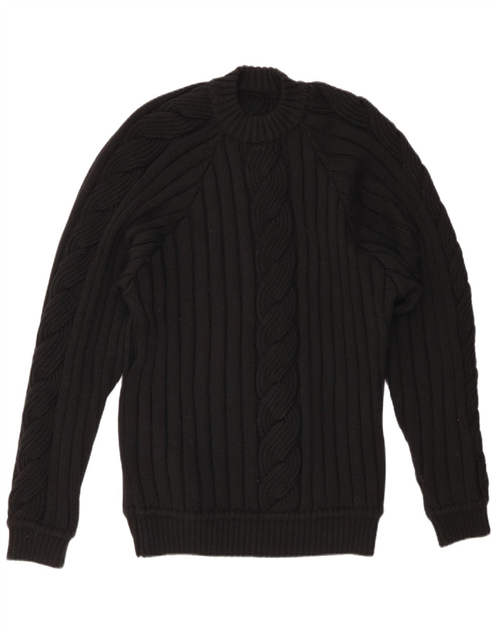 Suéter feminino VINTAGE com gola redonda UK 20 2XL preto