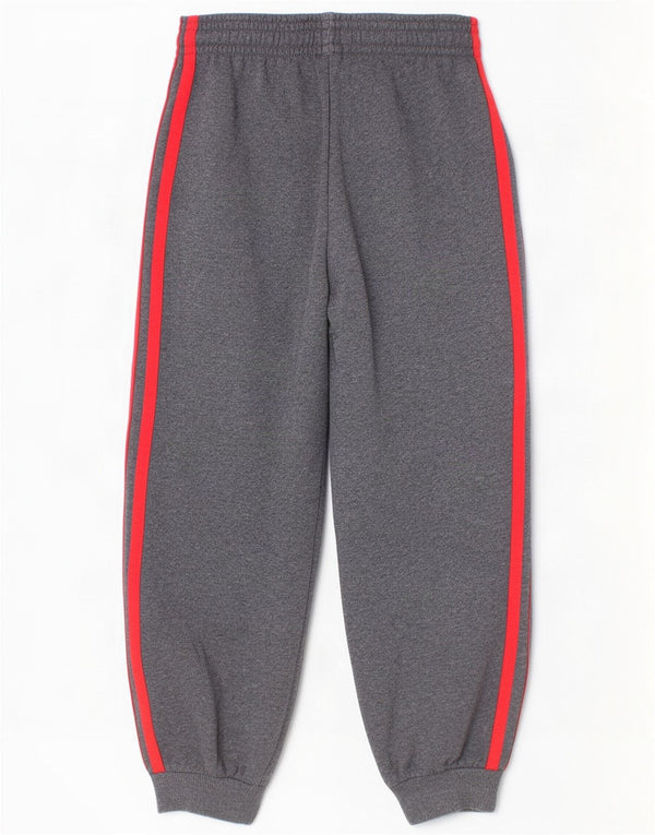 Adidas meninos calças de treino joggers 5-6 anos cinza manchado algodão