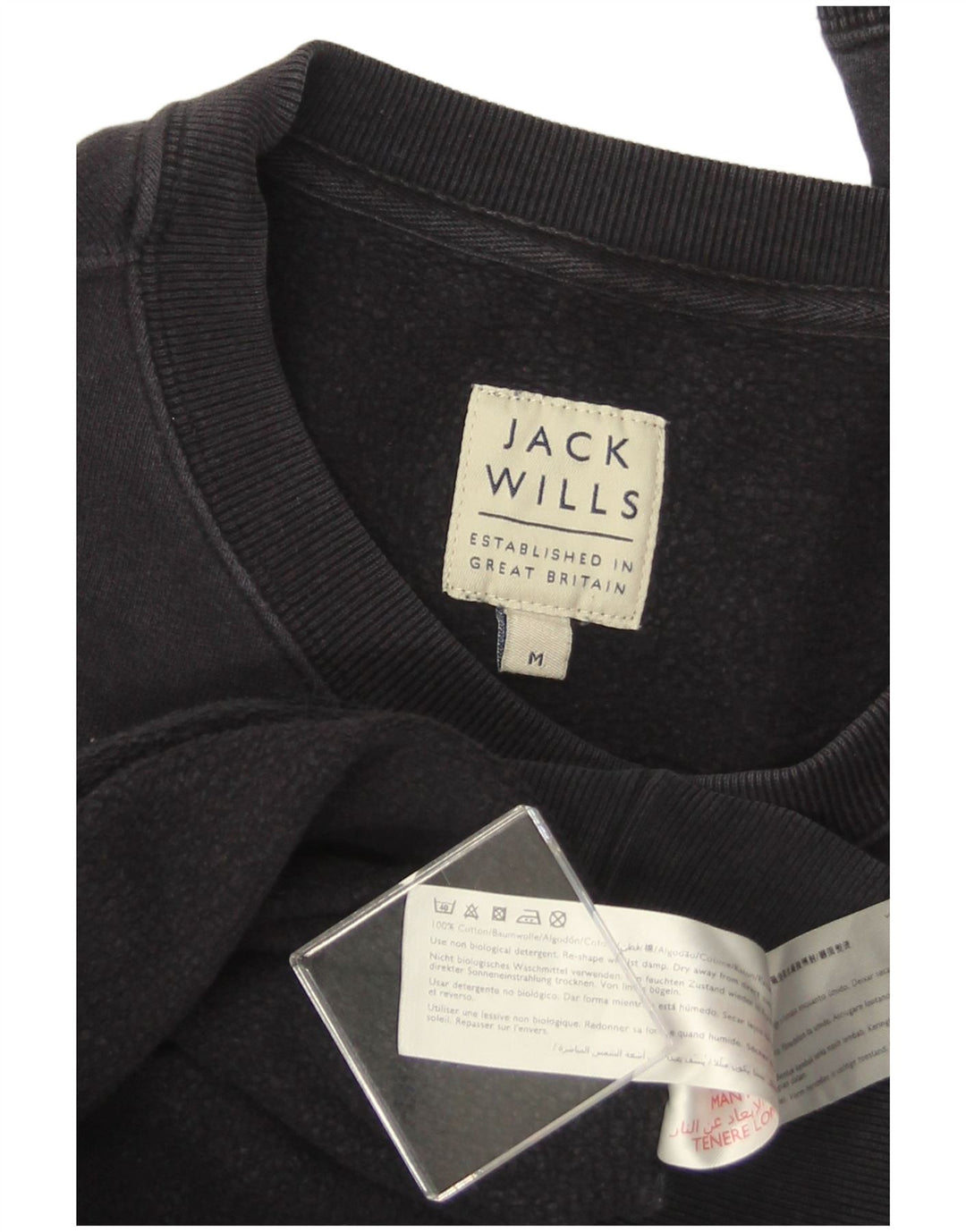 JACK WILLS moletom masculino jumper médio azul marinho algodão