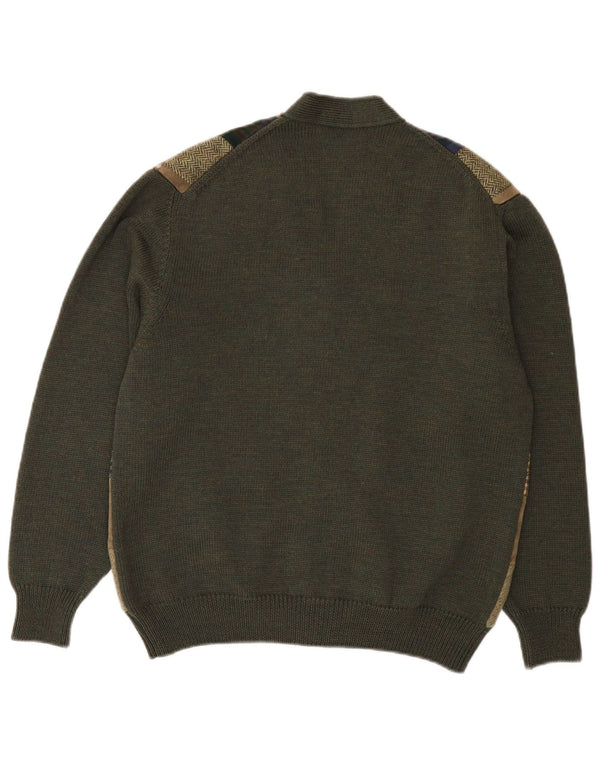 Suéter cardigã masculino John Ashfield Cricked Club IT 48 verde médio
