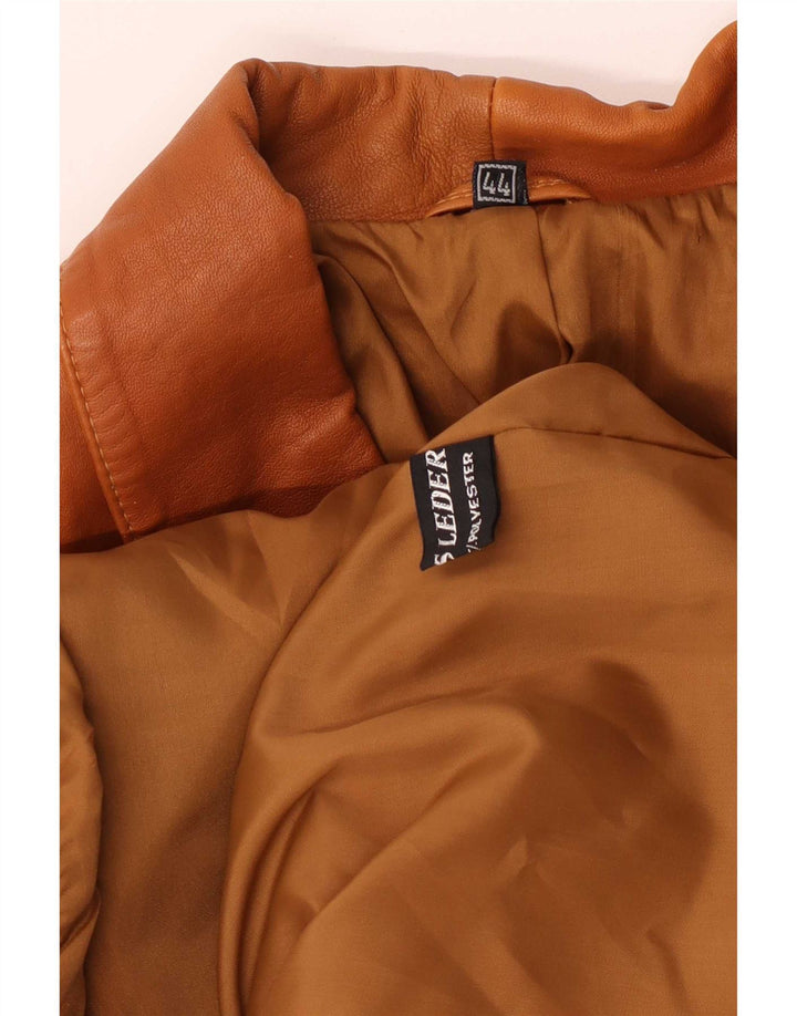 Jaqueta de couro feminina vintage EU 44 XL marrom
