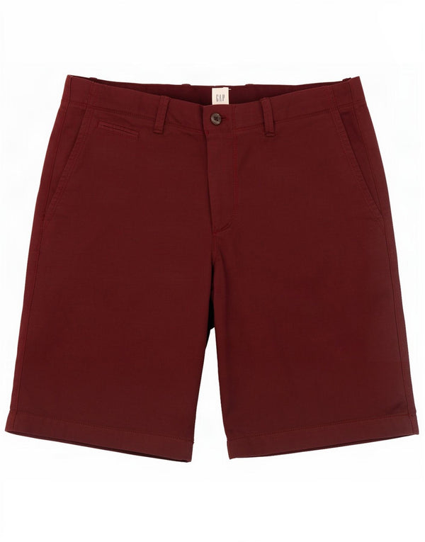 Shorts chino feminino Gap grande W34 algodão risca de giz Borgonha