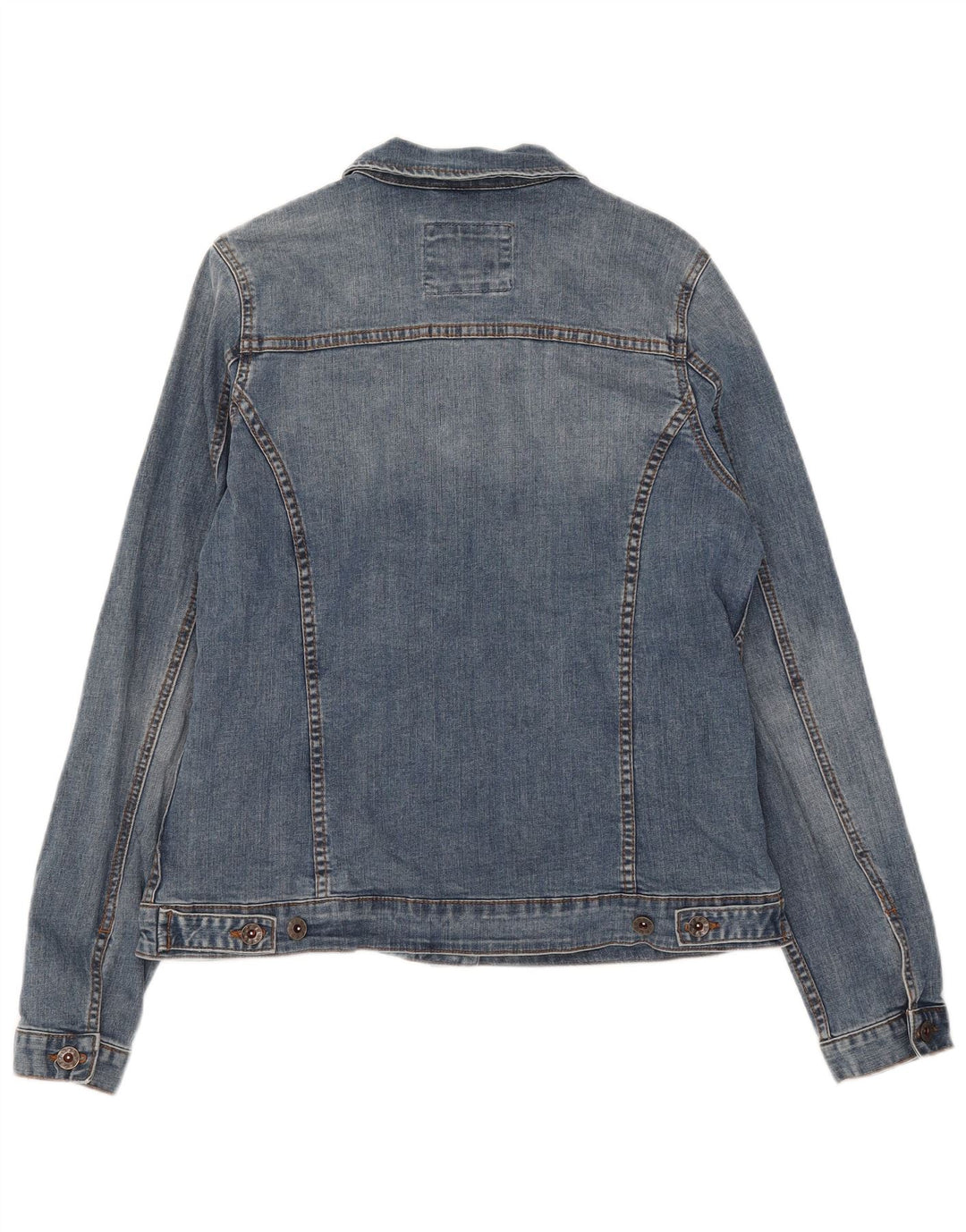 Jaqueta jeans feminina Fat Face UK 12 algodão azul médio