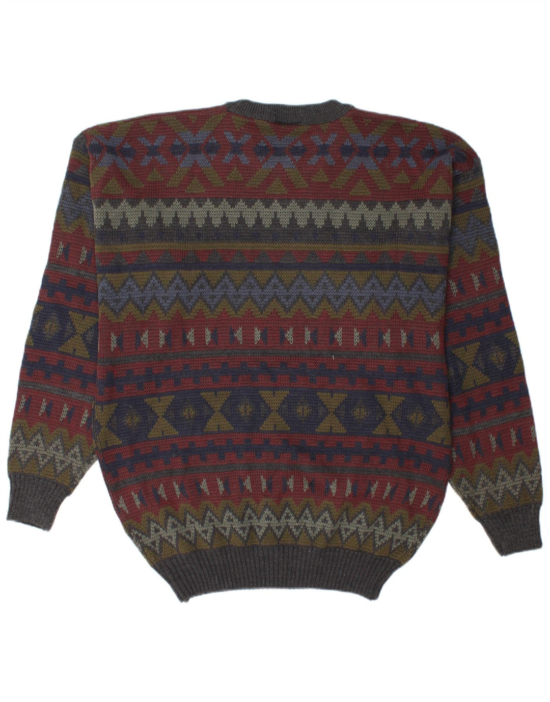 Suéter masculino San Marco com gola redonda IT 56 XL multicolorido geométrico