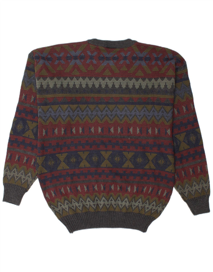 Suéter masculino San Marco com gola redonda IT 56 XL multicolorido geométrico