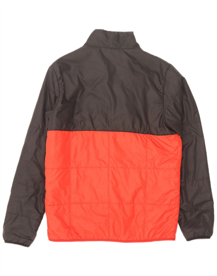 Jaqueta acolchoada masculina Nike UK 36 pequena preta colorblock poliéster