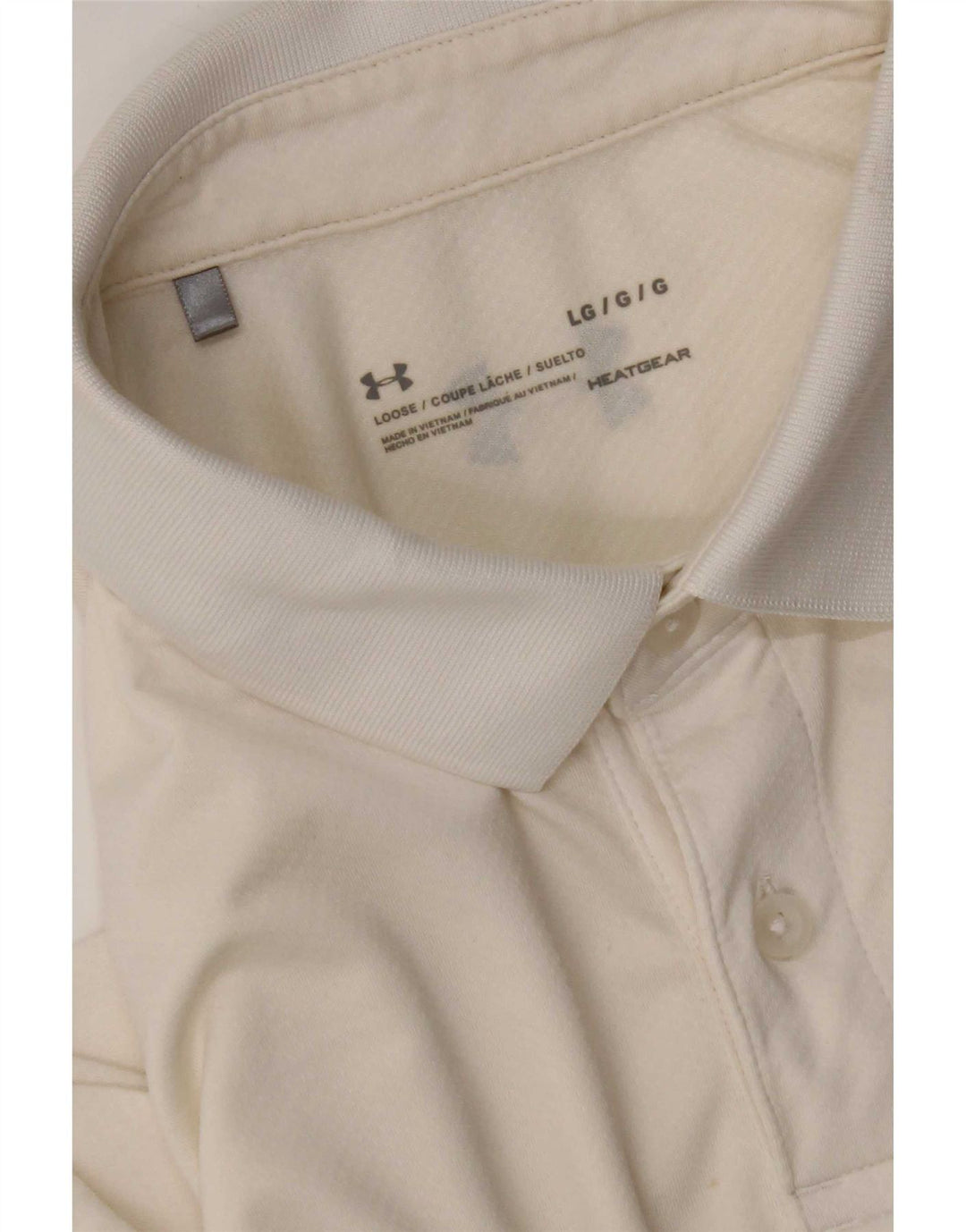 Camisa polo masculina Under Armour Heat Gear grande branca