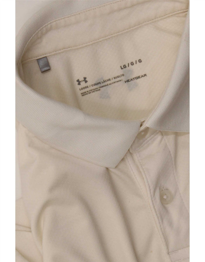 Camisa polo masculina Under Armour Heat Gear grande branca