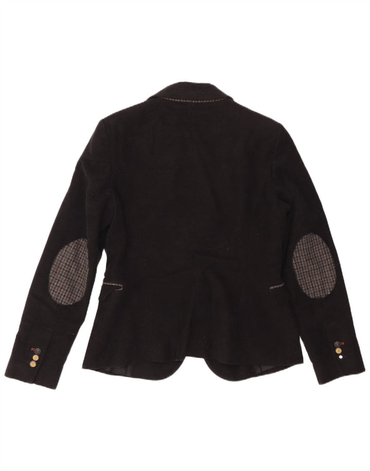 Jaqueta blazer feminina Zara com 1 botão Reino Unido 14 grande algodão preto