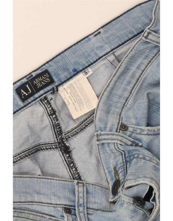 Armani Mens Graphic Straight Jeans W36 L33 Azul Algodão