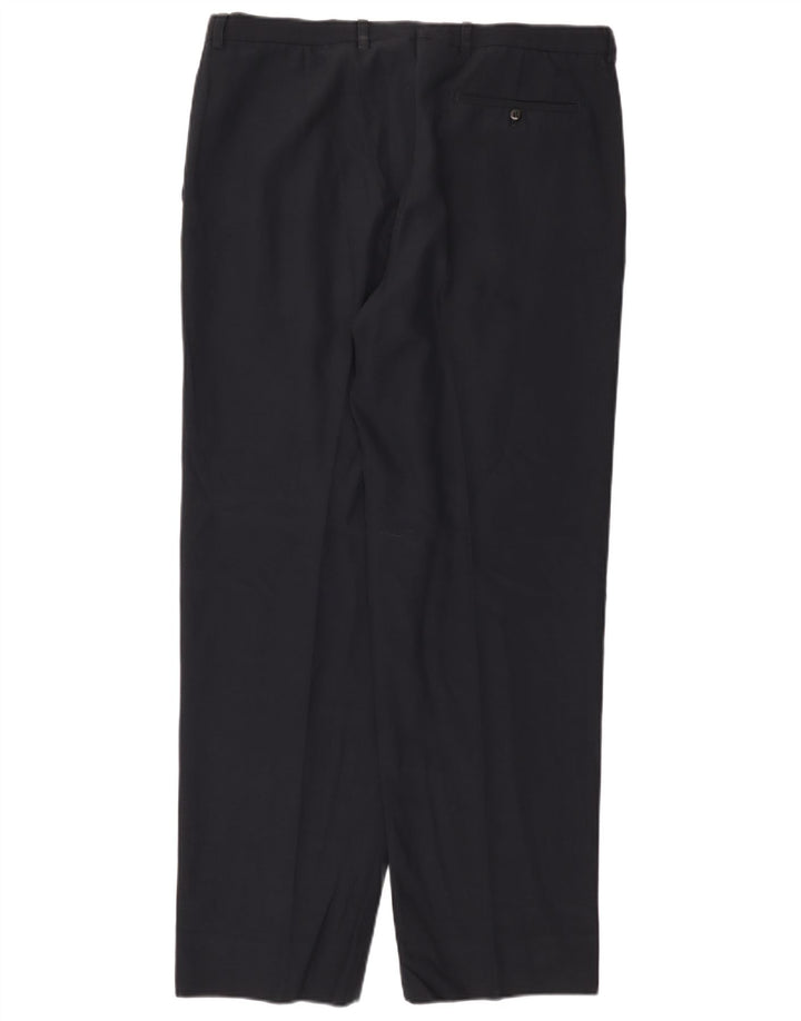 Calça masculina Burberry Pegged Suit IT 48 Médio W36 L31 Lã Azul Marinho