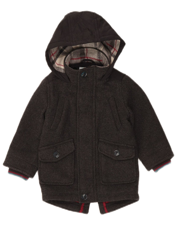 Jaqueta Parka com capuz para meninos Ted Baker 2-3 anos poliéster cinza