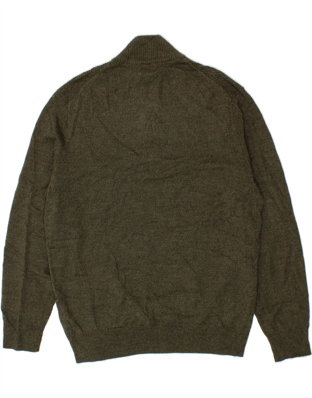 DOCKERS Mens Zip Neck Jumper Sweater Large Khaki Acrylic Vintage Dockers and Second-Hand Dockers from Messina Hembry 