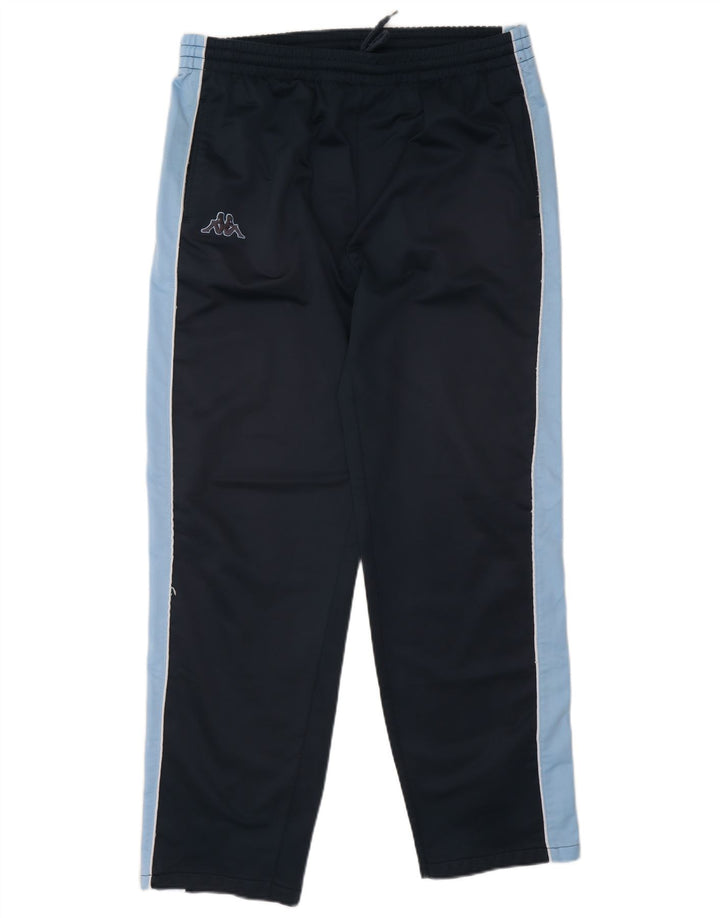 Calça de treino masculina Kappa Joggers grande poliéster colorblock azul marinho