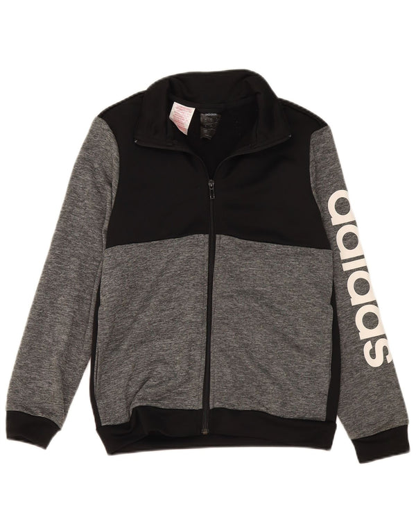 Adidas Meninos Graphic Tracksuit Top Jacket 11-12 Anos Cinza Colorblock