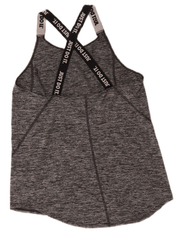 Colete gráfico Nike Girls Dri Fit Top 13-14 anos XL cinza manchado