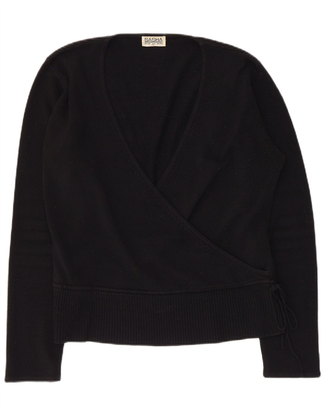 Suéter feminino Sasha com decote em V UK 18 XL preto acrílico