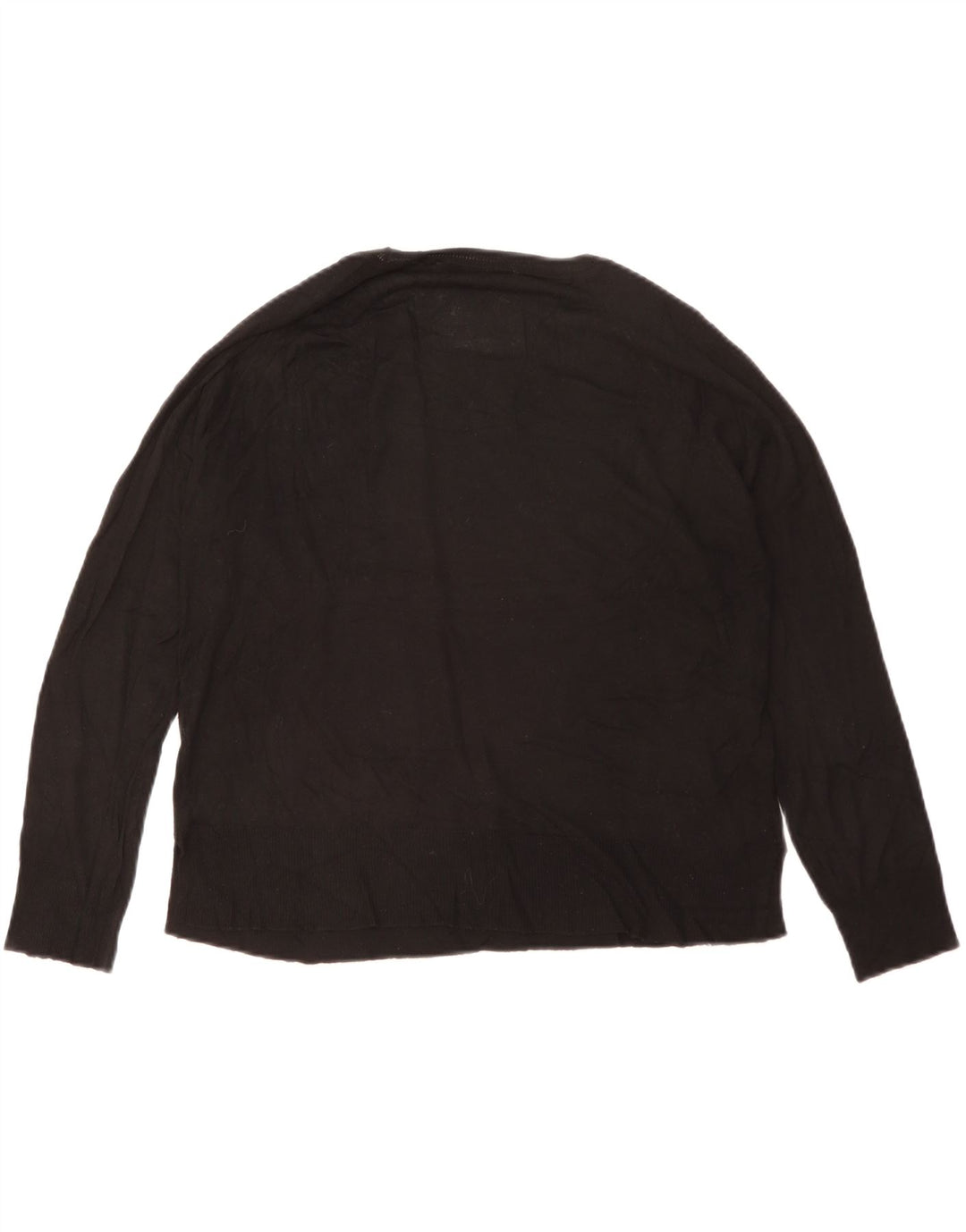 Zara Suéter feminino oversized com gola redonda Reino Unido 10 pequeno preto viscose