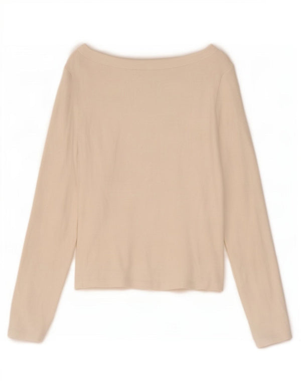 Zara Womens Crop Top Manga Longa Reino Unido 14 Grande Branco