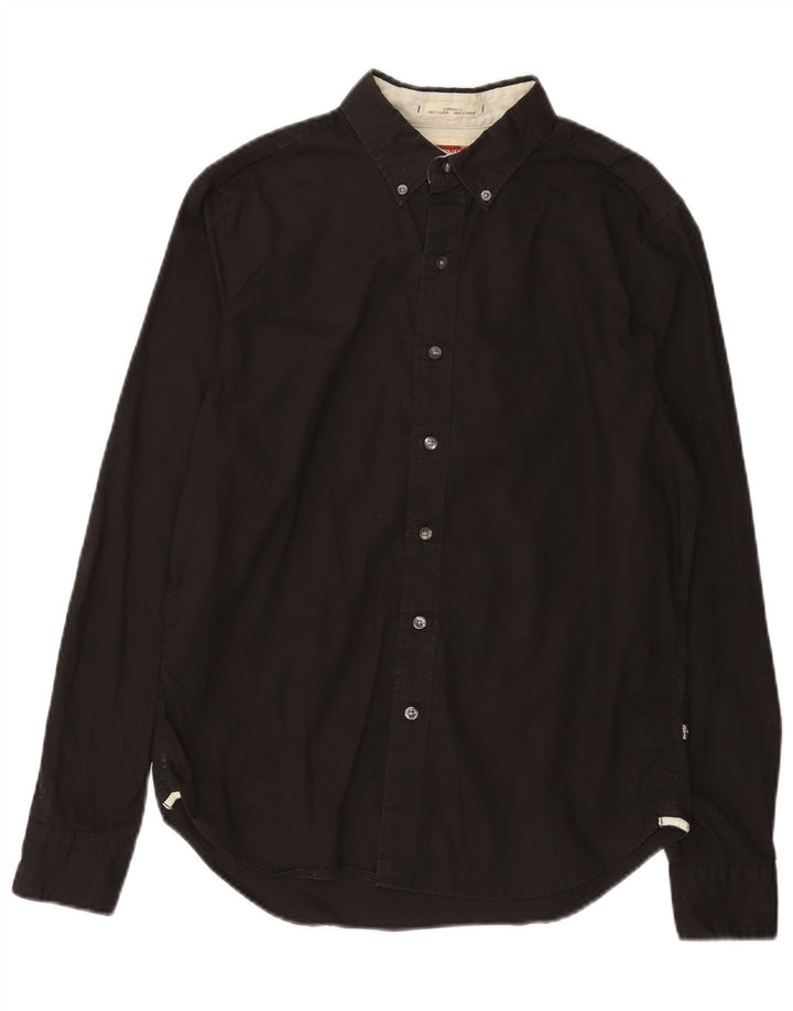 Camisa masculina Levi's pequena preta de algodão