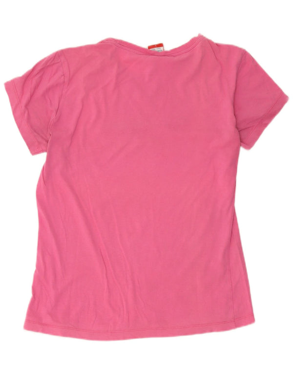 Camiseta feminina Champion Heritage Fit com estampa gráfica UK 14 grande rosa