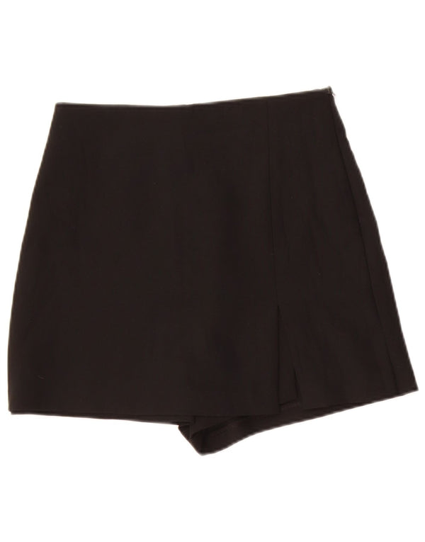 Zara Womens Skort UK 8 Pequeno Poliéster Preto