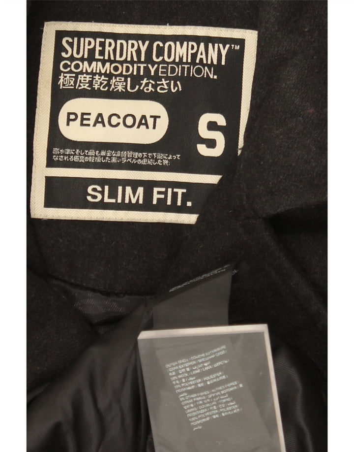 Casaco masculino SUPERDRY Slim Fit Pea UK 36 pequeno lã preta