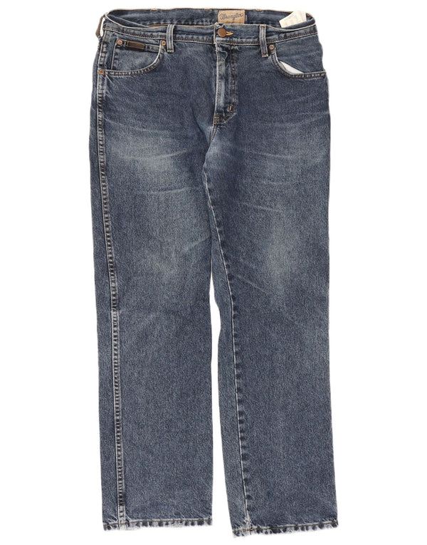 Wrangler Masculino Texas Straight Jeans W34 L30 Azul Algodão