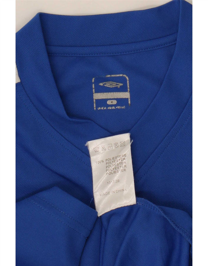Umbro Mens Top Manga Longa Médio Azul Colourblock Poliéster