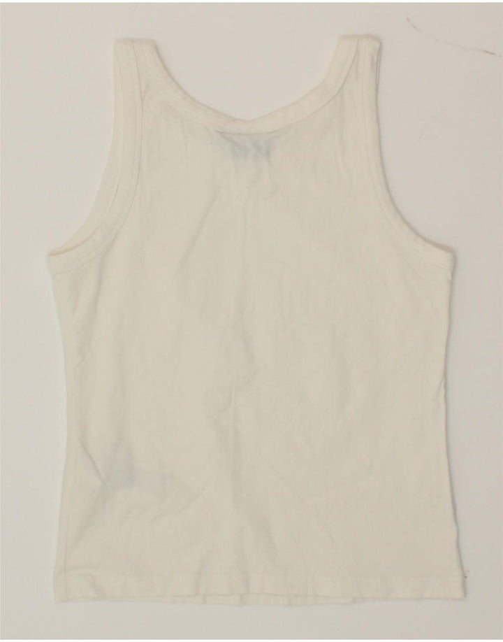 LOTTO Womens Crop Vest Top UK 18 XL White Cotton Vintage Lotto and Second-Hand Lotto from Messina Hembry 