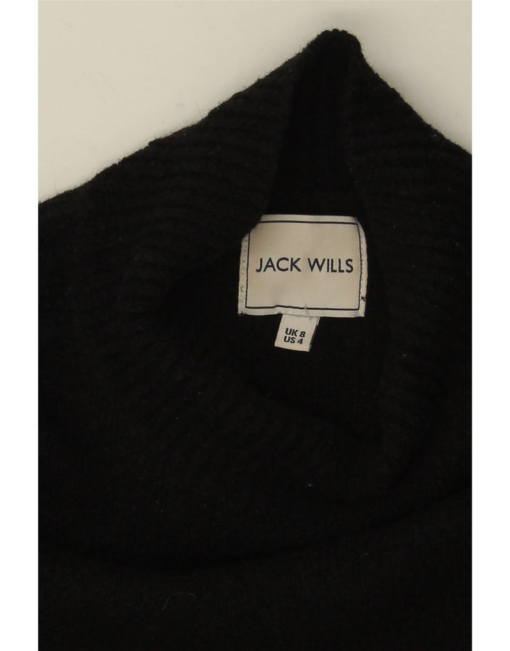 Jack Wills Suéter feminino grande com gola de tartaruga Reino Unido 8 pequeno preto