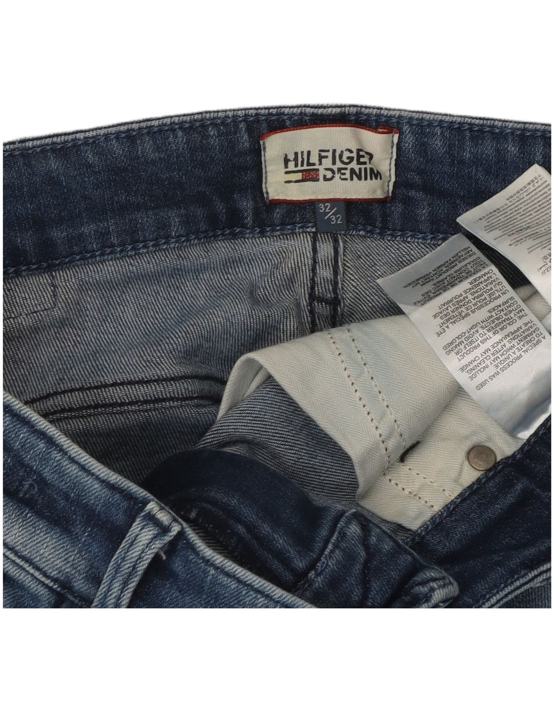 Tommy Hilfiger Masculino Slim Jeans W32 L29 Azul Algodão