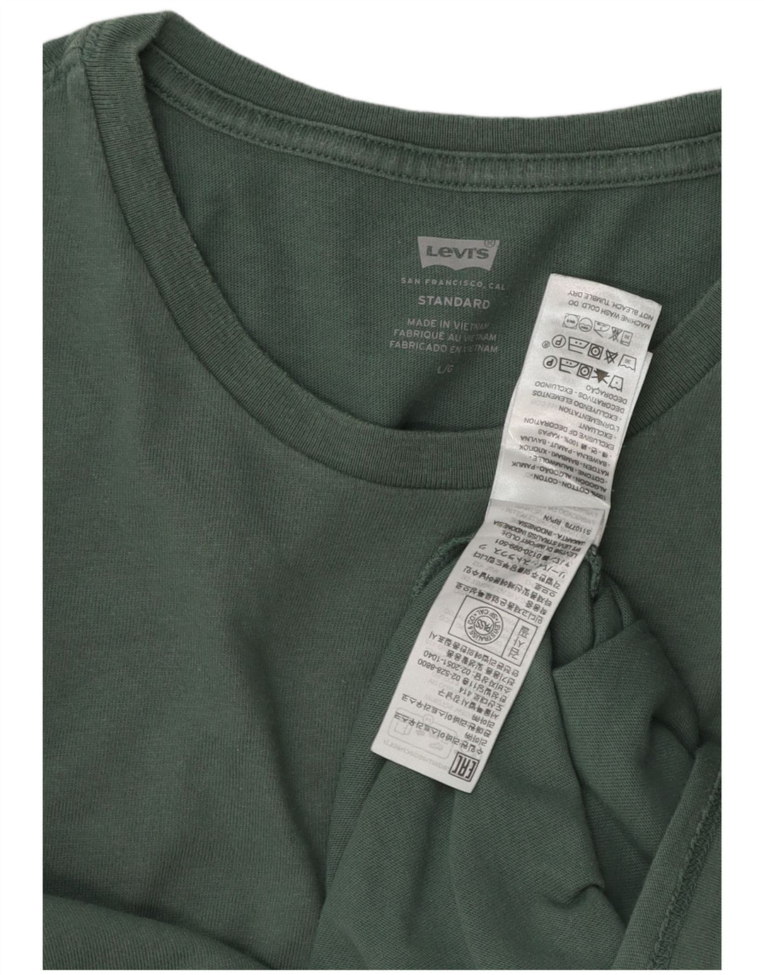 Camiseta masculina padrão Levi's Top grande de algodão verde