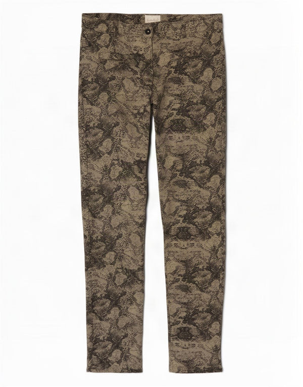Zara Calça feminina casual Trafaluc médio W30 L28 cinza estampa animal