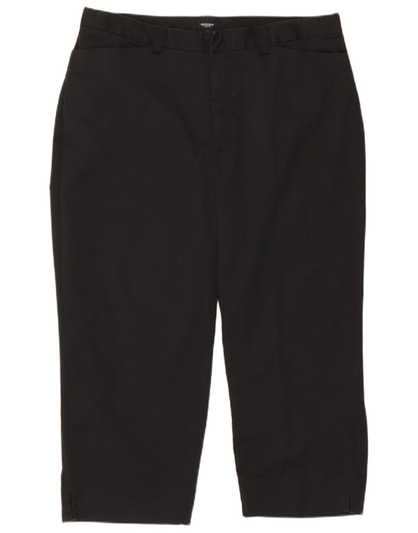 Calça capri feminina Dockers de cintura alta US 18 2XL W38 L23 algodão preto