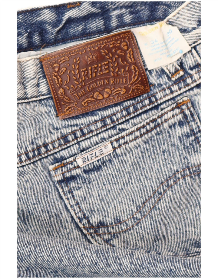 RIFLE Calça jeans masculina cônica W34 L30 algodão azul