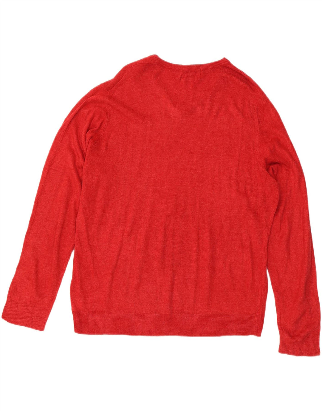 Suéter masculino Marks & Spencer com decote em V XL vermelho acrílico
