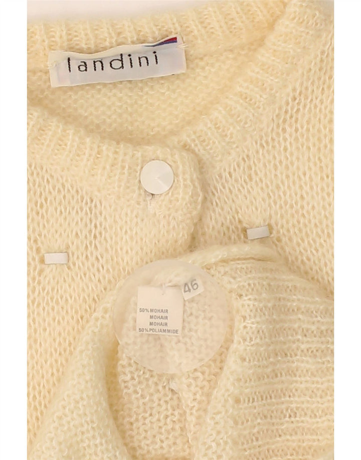 VINTAGE Womens Cardigan Sweater IT 46 Large Off White Mohair Vintage Vintage and Second-Hand Vintage from Messina Hembry 