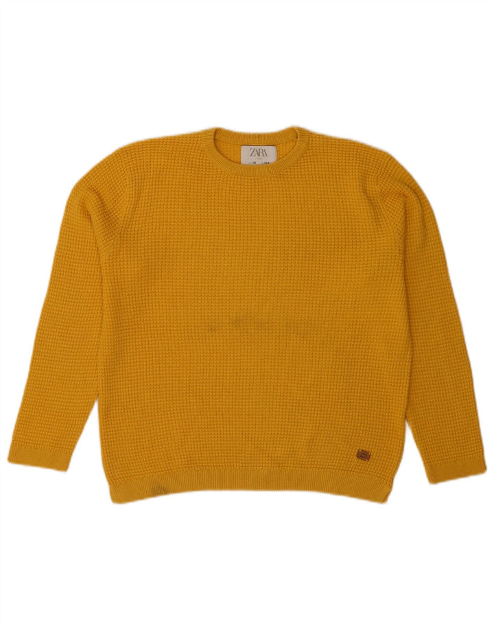 Suéter Zara Boys com gola redonda 9-10 anos amarelo