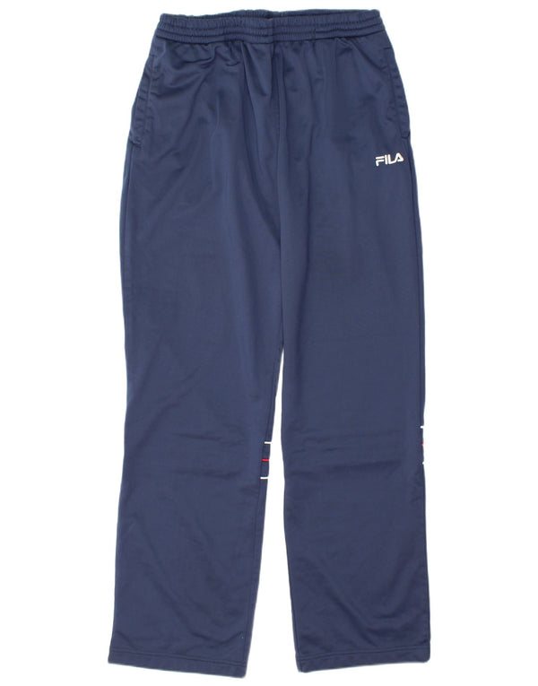 Calça de treino masculina Fila grande poliéster listrado azul marinho