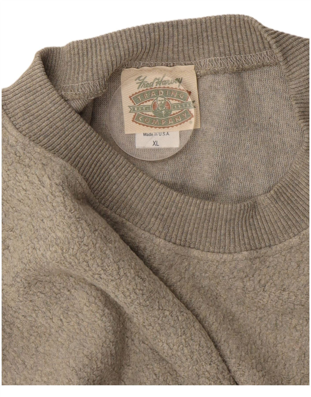 Jumper de lã masculino vintage XL algodão cinza