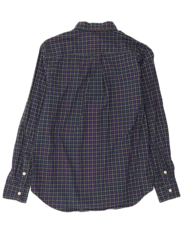 Ralph Lauren Boys Shirt 14-15 Years Large Navy Blue Check Cotton